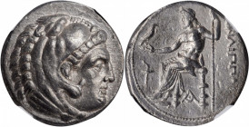 MACEDON. Kingdom of Macedon. Philip III, 323-317 B.C. AR Tetradrachm (16.97 gms), Sardes Mint, ca. 322-319/8 B.C. NGC AU, Strike: 5/5 Surface: 3/5.

P...