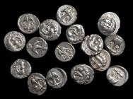 THRACE. Apollonia Pontika. Group of Silver Drachms (16 Pieces), ca. 450-390 B.C. Average Grade: CHOICE VERY FINE.

For general type: cf. HGC-3.2, 1324...