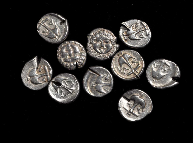 THRACE. Apollonia Pontika. Group of Silver Drachms (10 Pieces), ca. 450-390 B.C....
