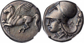 CORINTHIA. Corinth. AR Stater (8.37 gms), ca. 350/45-285 B.C. NGC Ch VF, Strike: 5/5 Surface: 3/5.

HGC-4, 1848; Pegasi-411; BCD Corinth-Unlisted. Obv...