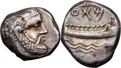 SYRIA. Phoenicia. Arados. Uncertain king, ca. 348/7-339/8 B.C. AR Stater (10.59 gms). NEARLY EXTREMELY FINE.

HGC-10, 35; Betlyon-26. Obverse: Laureat...