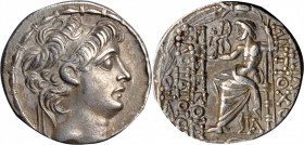 SYRIA. Seleukid Kingdom. Antiochos X Eusebes Philopator, ca. 94-88 B.C. AR Tetradrachm (15.57 gms), Antioch on the Orontes Mint, 94 B.C. CHOICE VERY F...