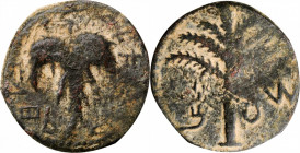 JUDAEA. Bar Kochba Revolt, 132-135 C.E. AE 23 (11.81 gms), Jerusalem Mint, Year 2 (133/4 C.E.). CHOICE FINE.

Mildenberg-68 (O5/R32); Meshorer-260a; H...