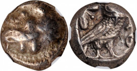 PHILISTIA. Uncertain. AR Drachm (4.12 gms), 5th-4th Centuries B.C. NGC Ch EF, Strike: 2/5 Surface: 5/5.

cf. Gitler & Tal-VII.1D. Imitating Athens. Ob...