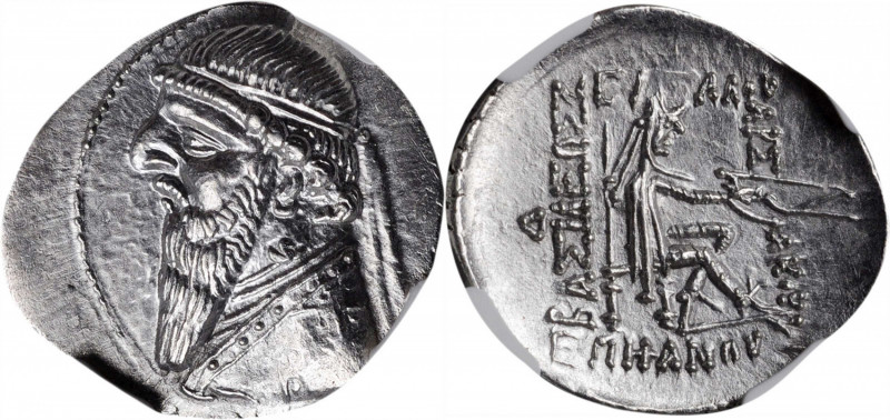 PARTHIA. Mithradates II, 121-91 B.C. AR Drachm (4.04 gms), Ekbatana Mint, ca. 12...