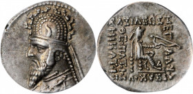 PARTHIA. Sinatrukes, 93/2-70/69 B.C. AR Drachm, Rhagai Mint. ICG EF 40.

Sellwood-33.4 (Gotarzes I); Sunrise-302; Shore-114 (Gotarzes I). Obverse: Bus...