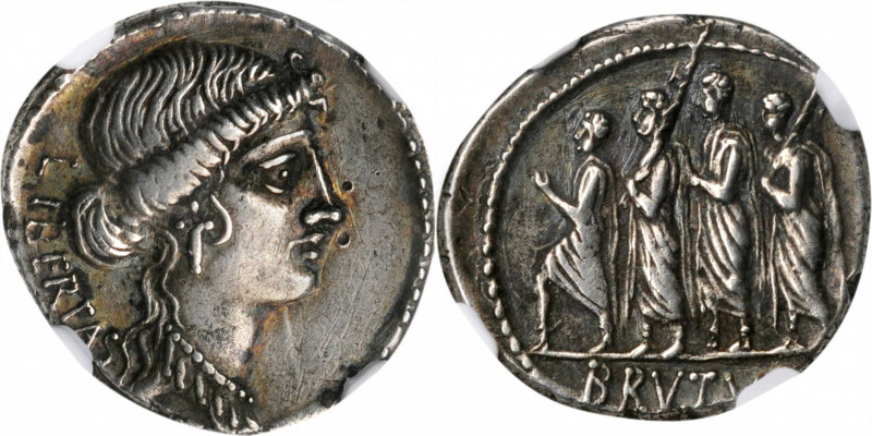 ROMAN REPUBLIC. Q. Servilius Caepio (M. Junius) Brutus. AR Denarius (3.90 gms), ...