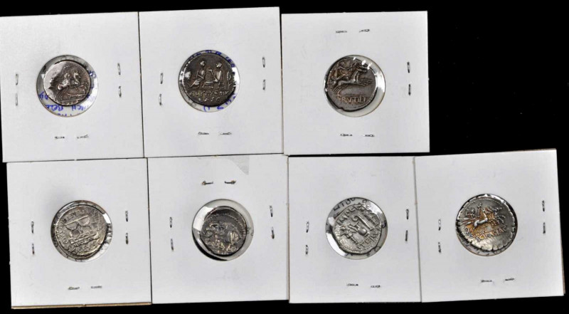 ROMAN REPUBLIC. Septet of Silver Denarii (7 Pieces). Average Grade: CHOICE VERY ...