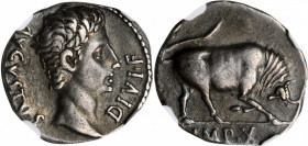 AUGUSTUS, 27 B.C.- A.D. 14. AR Denarius (3.72 gms), Lugdunum Mint, 15 B.C. NGC Ch VF, Strike: 5/5 Surface: 3/5. Edge Filing.

RIC-167a; RSC-137. Obver...