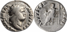 NERO, A.D. 54-68. AR Denarius, Rome Mint, ca. A.D. 64-65. ANACS FINE 12.

RIC-53; RSC-119. Obverse: Laureate head right; Reverse: Jupiter seated left ...