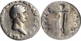 OTHO, A.D. 69. AR Denarius, Rome Mint. ANACS EF 40.

RIC-19; RSC-9. Obverse: Bare head right; Reverse: Aequitas standing left, holding scales and  per...
