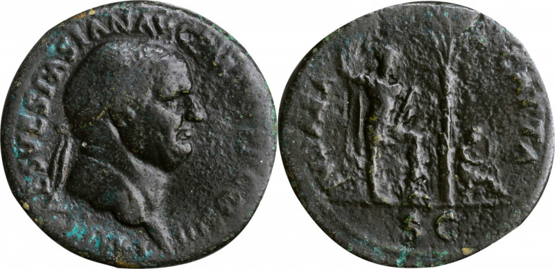 VESPASIAN, A.D. 69-79. AE Sestertius (23.75 gms), Rome Mint, A.D. 71. GOOD. Poro...