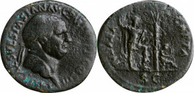 VESPASIAN, A.D. 69-79. AE Sestertius (23.75 gms), Rome Mint, A.D. 71. GOOD. Porous Surfaces.

RIC-159; Hendin-1500. "Judaea Capta" commemorative. Obve...