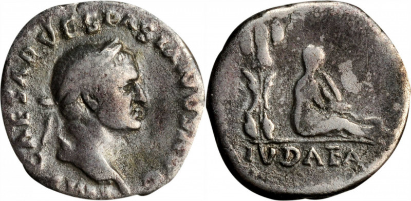VESPASIAN, A.D. 69-79. AR Denarius (3.00 gms), Rome Mint, A.D. 69-70. FINE.

RIC...