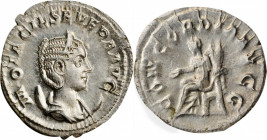 OTACILIA SEVERA, A.D. 244-249. AR Double-Denarius (Antoninianus) (3.83 gms), Rome Mint, A.D. 247. CHOICE ALMOST UNCIRCULATED.

RIC-125c (Philip I); RS...