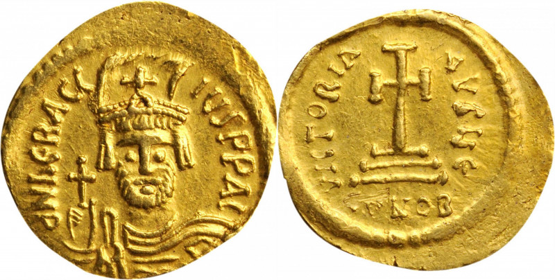HERACLIUS, 610-641. AV Solidus (4.38 gms), Constantinople Mint, 5th Officina, 61...