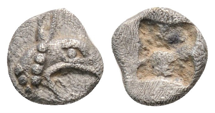 Greek
Ionia. Phokaia (circa 600 BC.)
Tetartemorion Silver (2.6mm 0.32g)
Head of ...