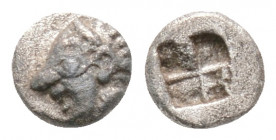 Greek
Phokaia, Ionia. (circa 6th Century BC.)
Tetartemorion Silver (4.7mm 0.21g)
Archaic female head left./. Incuse square punch.
SNG Kayhan 522; SNG ...