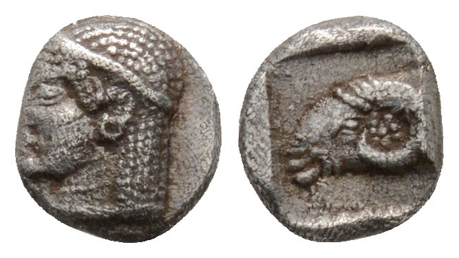 Greek
TROAS. Kebren. (circa 5th century BC).
Obol Silver (6.8mm 0.49g)
Archaic h...