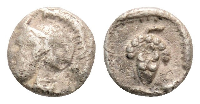 Greek
CILICIA, Soloi (circa 410-375 BC)
Hemiobol Silver (5.9mm 0.26g)
Helmeted h...