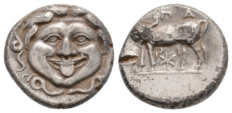 Greek
MYSIA, Parion. (circa 4th century BC.)
Hemidrachm Silver (13.4mm 2.24g)
Go...