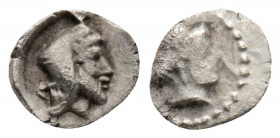Greek
CILICIA, Mallos. Tiribazos. Satrap of Lydia, 388-380 BC. Struck circa 390/87-387/6 BC.
Hemiobol Silver (7 mm 0.26 g)
Head of Aphrodite right / H...