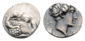 Greek
TROAS, Kebren. (Circa 387-310 BC.)
Obol Silver (7.7mm 0.42g)
Ram’s head right / Youthful male head right.
SNG Ashmolean –; SNG Copenhagen –; SNG...