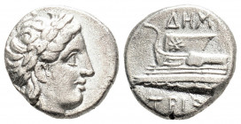 Greek
BITHYNIA, Kios. (Circa 345-315 BC.)
Quarter Siglos or Trihemiobol Silver (12.7mm 2.34g)
Persic standard. Demetrios, magistrate. Laureate head of...