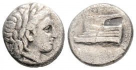 Greek
BITHYNIA, Kios (345-315 BC)
Hemidrachm Silver (12.8mm 2.41g)
Laureate head of Apollo right / Prow of galley left
SNG Ashmolean-360-1; HGC-7, 553...