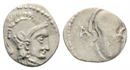 Greek
Cilicia, persian Satrap Balakros, Tarsos Mint. (circa 333-323 BC)
Obol Silver, (10.1mm 0.58g )
Helmeted head of Athena right/ Boeoetian shield. ...