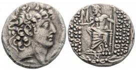 Greek 
SELEUCIS & PIERIA. Antioch . Posthumous Philip I Philadelphos type. Uncertain year.
Tetradrachm Silver (25.7mm 15.42g)
Diademed head of Philip ...