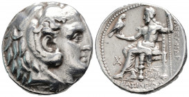 GREEK
KINGS of MACEDON. Alexander III, Babylon. (circa 336-323 BC)
Tetradrachm ( 26.1 mm 17.16 g )
Head of Herakles right, wearing lion skin. / AΛEΞAN...