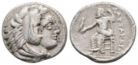 GREEK
KINGS of MACEDON. Alexander III, Amphipolis. (circa 336-323 BC).
Drachm Silver ( 17.5 mm 4.10 g) 
Head of Heracles right, wearing lion skin head...