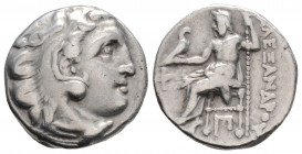 Greek
KINGS OF MACEDON, Kolophon. Alexander III (circa 336-323 BC). 
Drachm Silver (17.1mm 4.16g)
Head of Herakles right, wearing lion skin. / AΛEΞANΔ...