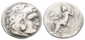 Greek Coins
KINGS OF MACEDON, Lampsakos. Alexander III (circa 336-323 BC).
Drachm Silver (17.1mm 4.15g)
 Head of Herakles right, wearing lion skin. / ...