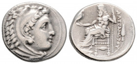 Greek
KINGS OF MACEDON, Kolophon. Alexander III (circa 336-323 BC).
Drachm Silver ( 18mm 4.20g)
Head of Herakles right, wearing lion skin. / AΛEΞANΔPO...