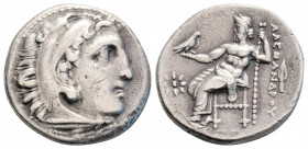 Greek
KINGS of MACEDON, Kolophon. Alexander III (circa 336-323 BC). struck under Philip III (323-319 BC).
Drachm Silver (18.3 mm 4.12 g)
Head of Herak...