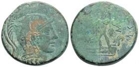 Greek
PONTOS, Amisos. Mithradates VI Eupator. (Circa 90-85 BC).
AE Bronze (29.4mm 19g)
Head of Athena right, wearing Attic helmet / Perseus standing f...
