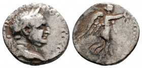 Roman Provincial
CAPPADOCIA, Caesarea. Vespasian. (circa 69-79 AD)
Hemidrachm Silver ( 13.3 mm 1.20 g )
Obv: Laureate head right.
Rev: Nike advancing ...