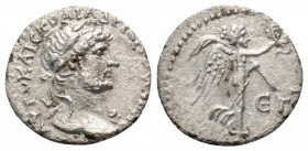 Roman Provincial
CAPPADOCIA Caesarea. Hadrian (117-138 AD).Dated year 4 = (AD 119-120).
Hemidrachm Silver (13.6mm 1.04g)
Obv: AYTO KAIC TPAI AΔPIANOC ...