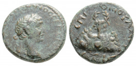 Roman Provincial
Cappadocia. Caesarea. Trajan (98-117 AD).
AE Bronze (16.4mm 3.12g)
Obv: Laureate head right 
Rev: EΠI OMOYΛO around, date ET [..?] in...