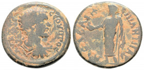 Roman Provincial
LYDIA, Septimius Severus (193-211 AD). Bagis. Antigonos, magistrate
AE Bronze (23.4mm 6.36g)
Obv: AV K Λ CE CEOVHPOC, Laureate, drape...