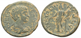 Roman Provincial
PISIDIA. Antiochia. Geta (Caesar, 198-209 AD). 
AE Bronze (23.1mm 5.11g)
Obv: PO SEP GETAS C. Bareheaded, draped and cuirassed bust r...