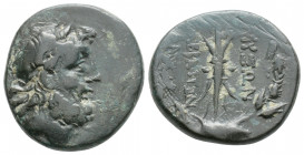 Roman Provincial
PHRYGIA. Abbaitis. (2nd-1st century BC).
AE Bronze (19.9mm 6.05g)
Obv: Laureate head of Zeus right.
Rev: ΜΥΣΩΝ / ΑΒΒΑΙΤΩΝ. Thunderbol...