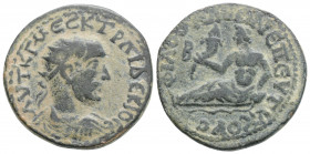 Roman Provincial
PHRYGIA. Philomelion. Trajan Decius (249-251 AD).
AE Bronze (24.5 mm 8.4 g)
Obv: AVT K Γ MЄCK TPAI ΔЄKIO CЄ. Radiate, draped and cuir...