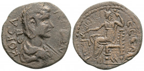 Roman Provincial
PHRYGIA, Prymnessus. Salonina. Augusta, (254-268 AD).
AE Bronze (27.3mm 8.63g)
Obv: KOP CA-ΛΩNIN-A C/ЄB, draped bust right.
Rev: ΠP-V...