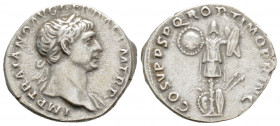 Roman Imperial
TRAJAN (98-117 AD). Rome.
Denarius Silver (19.6 mm 3.11 g)
Obv: IMP TRAIANO AVG GER DAC P M TR P. Laureate bust right, with slight drap...