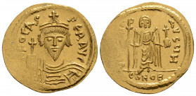 Byzantine
Phocas (602-610 AD). Constantinople
Solidus (21.9mm 4.48g)
Obv: ∂ N FOCAS PER[P AVG], draped and cuirassed facing bust, wearing crown withou...