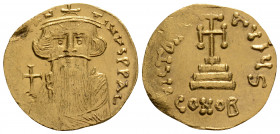 Byzantine
Constans II (651-654 AD). Constantinople
Solidus (19.8mm 4.49g)
Obv: ∂ N CONSƮANƮINVS PP AVG, bust facing, with long beard and moustache, we...