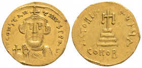 Byzantine
Constans II. Constantinople, (651-654 AD).
Solidus (20.4mm 4.23 g)
Obv: ∂ N CONSƮANƮINVS PP AV, crowned and draped facing bust, with long be...